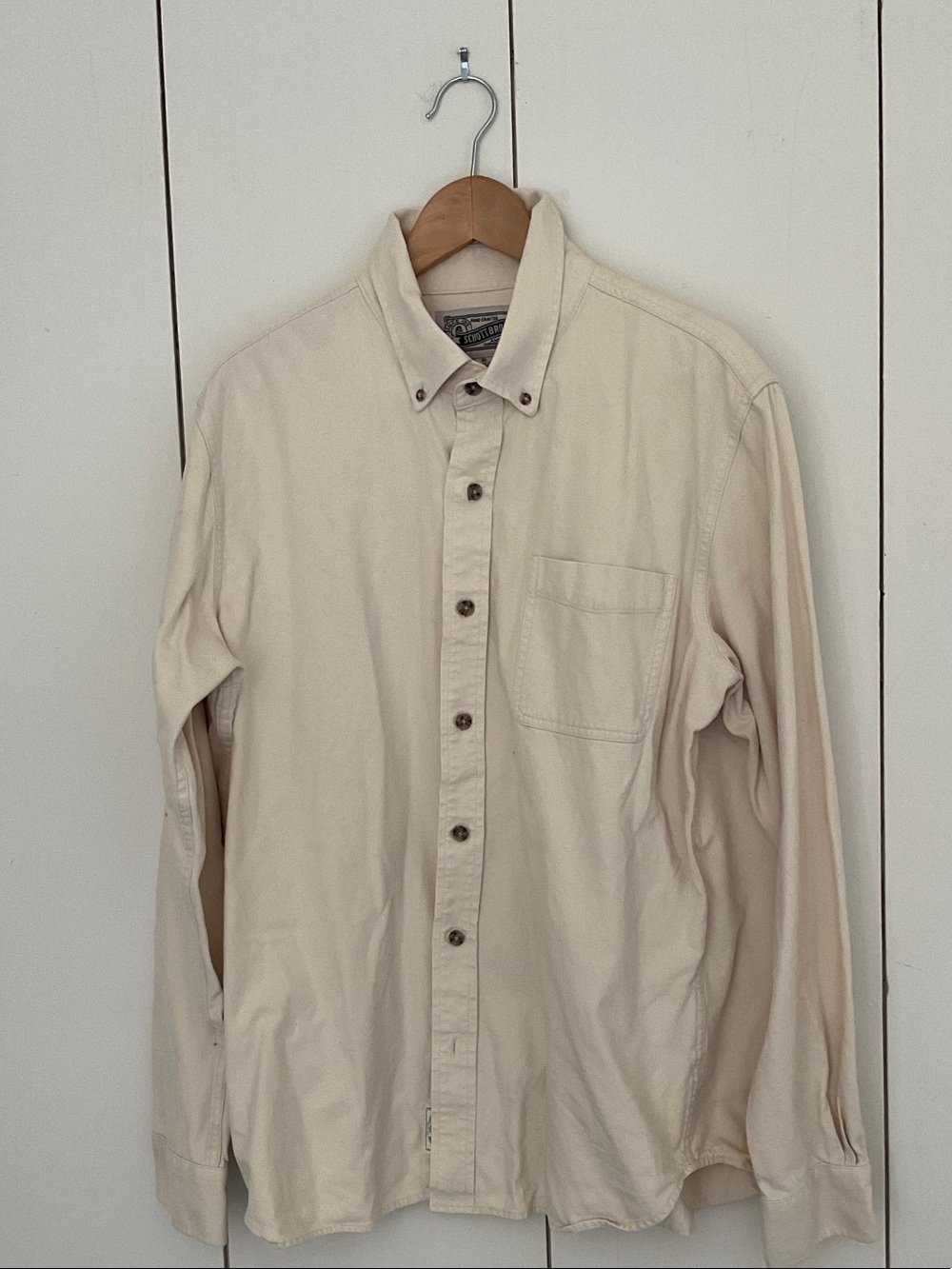 Schott Men’s Work shirt in Cream Flannel Sz XL